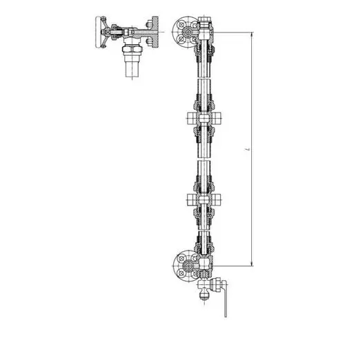 Бронзовая колонка указательная с цилиндрическими стеклами и клапанами 10x16 мм 598-03.022-01